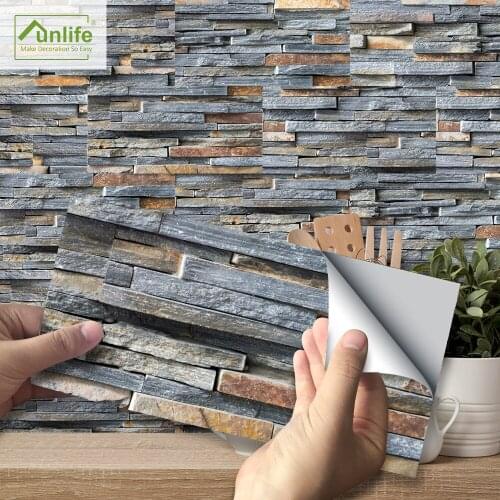 Simulation 3D Brick Wall Sticker Tile Glass Cupboard Smooth Surface Furniture Decoration Decal Waterproof Scratch Resistant Mura