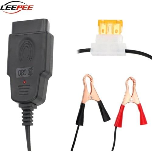 LEEPEE Auto OBD2 Battery Replacement Tool Professional Car Emergency Power Cable Fault Detector ECU Memory Saver Accessories