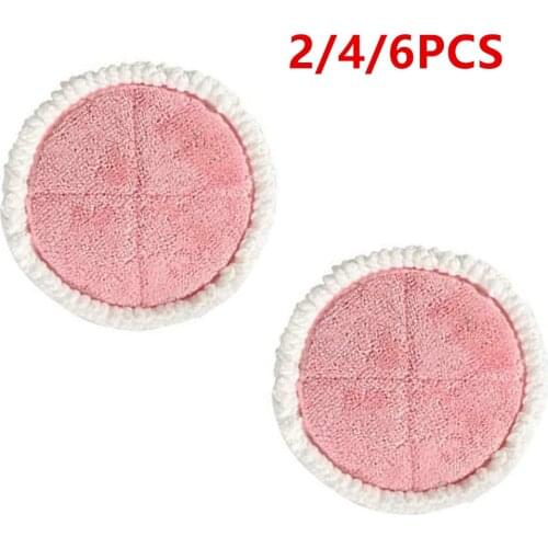 2/4/6Pcs/set Steam Mop Cloths Electric Mop Cleaning Pad For Vmai Steam Engine Mop Pads Pink Round Cleaning Mops Vacuum Cleaner