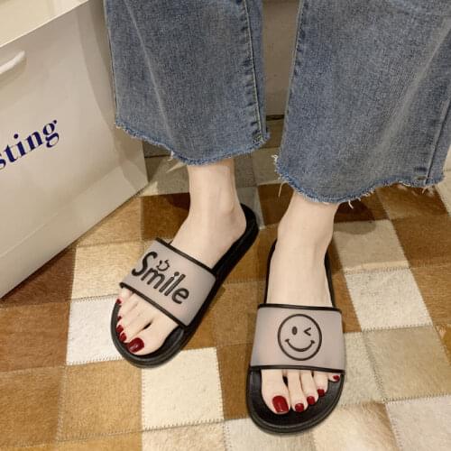 Summer New Casual Slippers Female Korean Home Non-Slip Outer Wear Fashion Letter Printing Home Sandals And Slippers