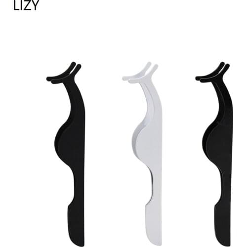 LIZY False Eyelash Tweezers Extension Clip Fake Eye lash Curler Nipper Tool Lashes Clamp Stainless Steel Makeup Beauty Tools