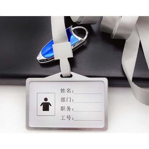 Fashion Aluminium Alloy Card Holder Employee Name ID Card Cover Metal Doctor nurse Work Certificate Identity Badge Business Case