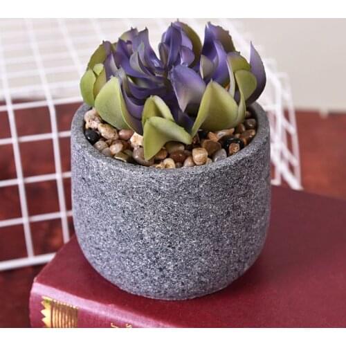 Marble Succulent Plant Home Fleshy Simulation Potted Decoration