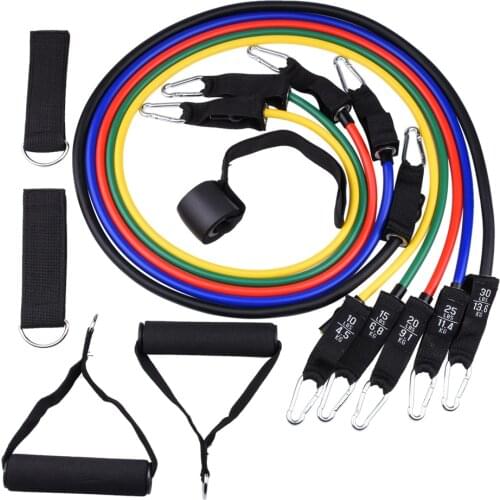 Resistance Bands Expander Exercise Elastic Bands Set with Legs Ankle Straps for Physical Therapy Home Workout Gym Training Kit