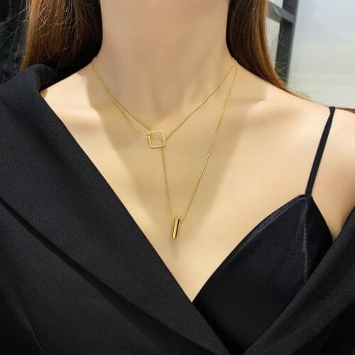 316L Stainless Steel New Fashion Upscale Jewelry Geometric Shape Charms Snake Bone Chain Choker Necklaces & Pendants For Women