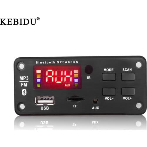 New 2*25W Amplifier Car Kit Bluetooth 5.0 MP3 Decoder Audio Board Color Screen support Handsfree calling Recording TF FM Radio