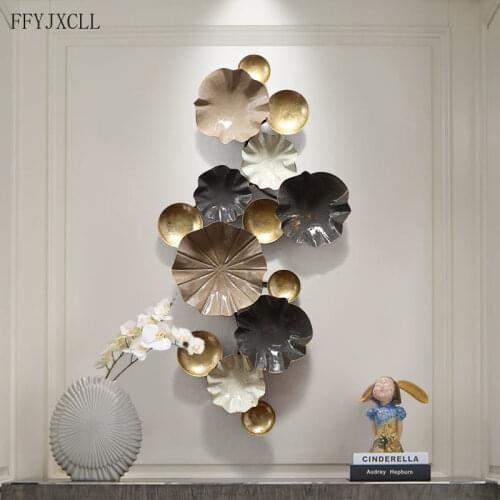 New Chinese 3D living room wall decoration sofa background wall pendant creative simple metal light luxury home decoration