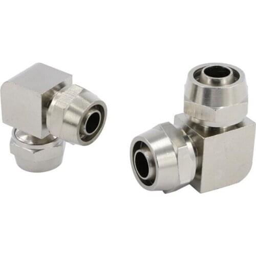 1 pc Right Angle PV Air pipe pneumatic quick-screw copper joint double-head quick-screw elbow plug Fitting 4/6/8/10/12/14/16