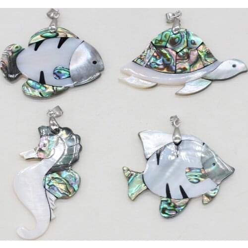 Handmade Natural Abalone Shell Turtle Tortoise Pendant Pendant Pearl Shell Pendant Suitable for DIY Necklace Women Making Gifts