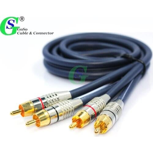 Gold Plated 2 RCA to 2RCA Plug Male to Male M/M Audio Video AV Cable Adapter Connect Data L22 1M-30M