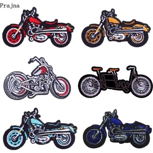 Prajna DIY Biker Patch Iron On Patches For Clothing Motorcycle Embroidered Patches On Clothes Accessories Punk Badges On Jackets