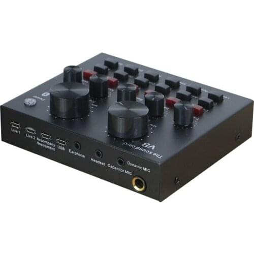 Durable KTV Live Broadcast Mini Audio Mixer Sound Card Console Mic Studio Recording For Mobile Phone Computer