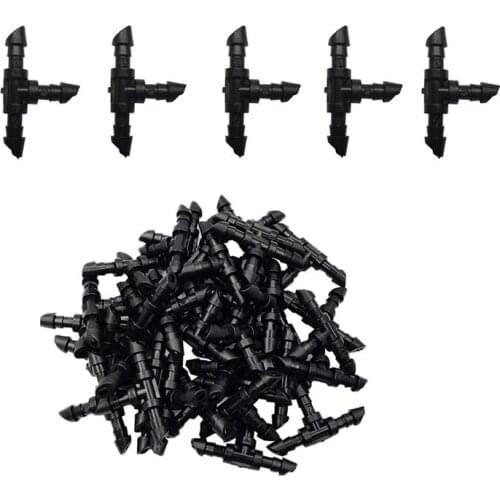 100 Pcs Drip System Parts Drip Irrigation 1/4" Barbed Coupling Fittings Tubing Drip Irrigation Barbed Connectors Soaker Hose Kit