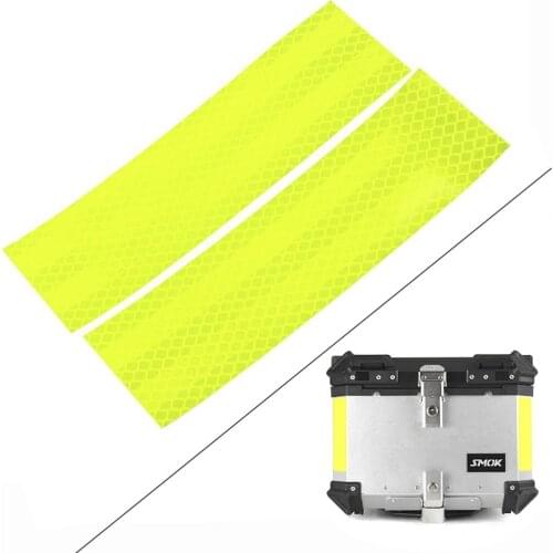 Motorcycle Reflective Sticker Strips Rear Side Top Luggage Box Case Trunk Anti-collision Decorative Night Safety Warning Strip