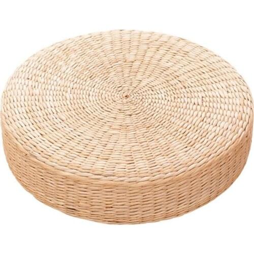 Worshiping Buddha Bay Window Cushion Straw Tatami Futon Pouf Pillow Ethnic Multifunction Round Handmade Natural Cattail Mat