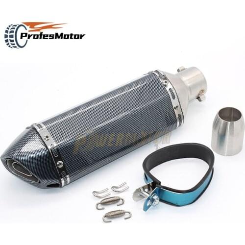 Carbon Fiber 51mm Motorcycle Exhaust Modify Motocross Exhaust Muffler Pipe For GY6 CBR125 YZF CB400 CB600 ATV Dirt Pit Bike