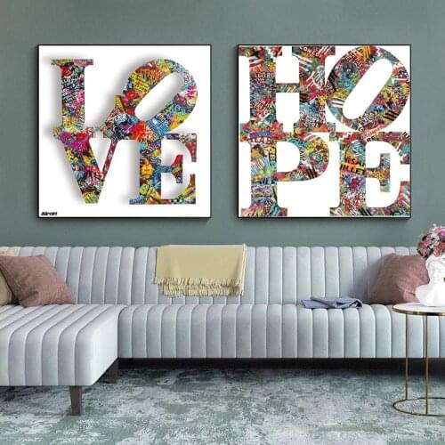 Street love Graffiti colorful canvas painting Crazy love Wall Art Canvas Paintings Art Canvas Posters And Prints Decorative