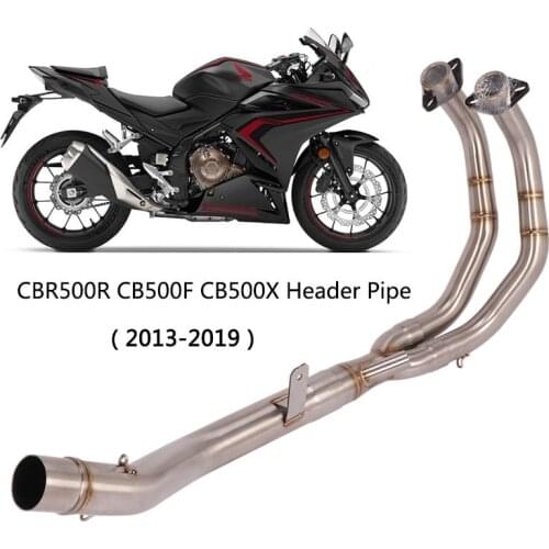For Honda CBR500R CB500X CB500F Motorcycle Exhaust System Slip On 51 mm Header Mid Exhaust Pipe Stainless Steel 2013-2019