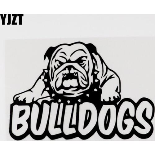 YJZT 15CMX10.1CM Originality Decal Animal Bulldogs Vinyl Car Sticker Black/Silver 8C-0065