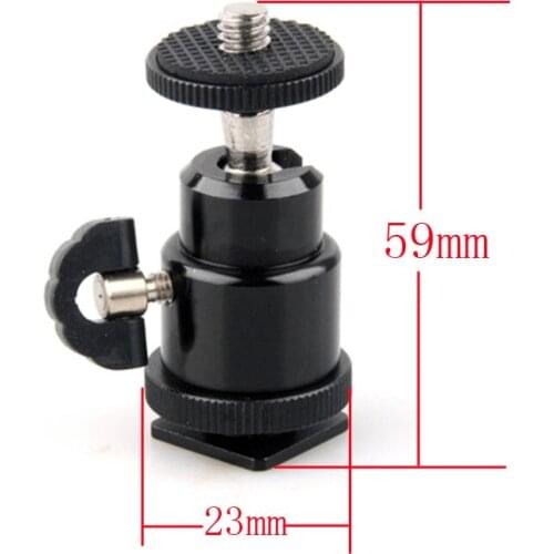 1-50pcs Mini Ball Head 1/4" mount with Lock Hot Shot Adapter for Camera Tripod LED Light Flash Bracket Holder Mount