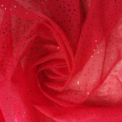 100cm*140cm Soft Nylon Stretch Mesh Fabric Bronzing Belly Dancing Material Glitter