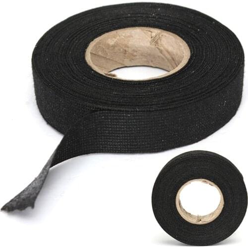 19mmx15M Black Color 1Roll Cable Tree Tape Strong Lijm Canvas Dust Tape For Looms Cars