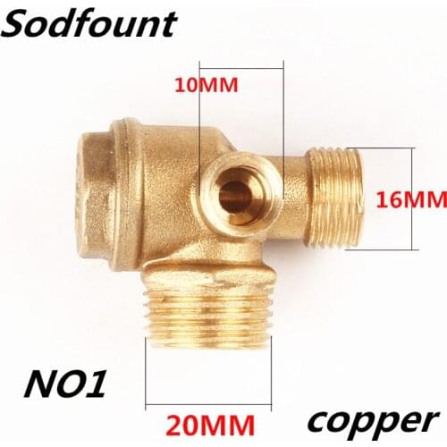 1pcs 20*16*10mm 16*14mm Air compressor Small air pump Oil-free machine Direct-on-line accessories 3-way 2-way check valve