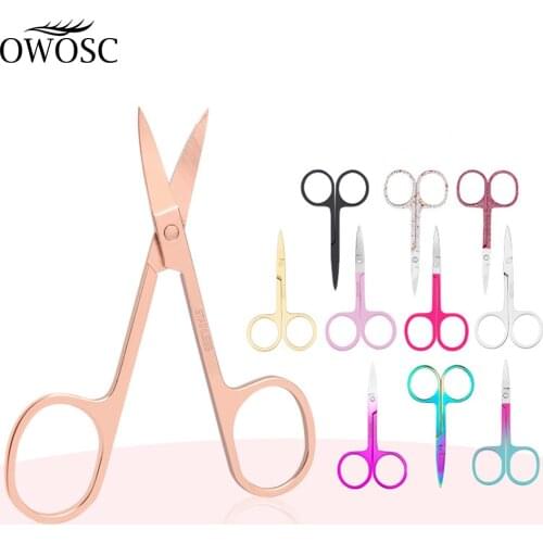 OWOSC 1PC Stainless Steel Small Nail Tools Eyebrow Nose Hair Scissors Cut Manicure Facial Trimming Tweezer Makeup Beauty Tool