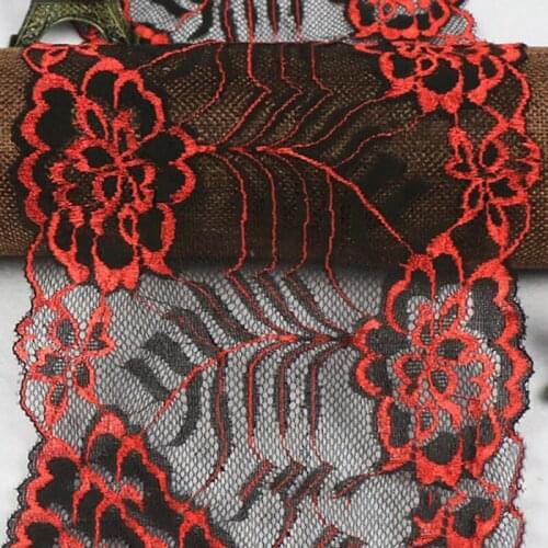 1Yard 18cm Two-Color Nylon Elastic Lace Ribbon Fabric Material DIY Handmade Sewing Craft Clothing Dress Accessories Decor