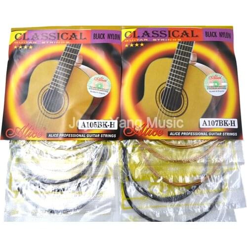 10 Sets of Alice A105/A107BK-H Black Nylon Strings Classical Guitar Strings 1st-6th Strings Free Shipping Wholesales