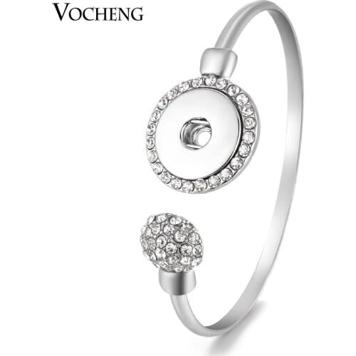 10PCS/Lot Wholesale Vocheng Snap Button Charms Bangle Interchangeable Jewelry 18mm with Crystal NN-536*10
