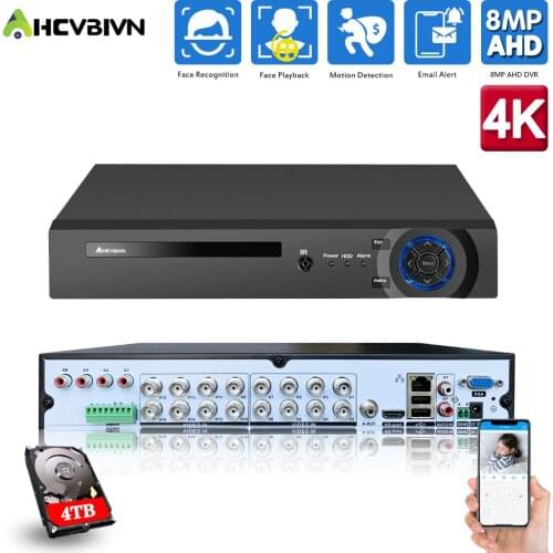 16CH AHD DVR HD 8MP CCTV Security Camera System Kit 6 IN 1 16 Channel Hybrid DVR 8 Channels Digital Video Surveillance Recorder