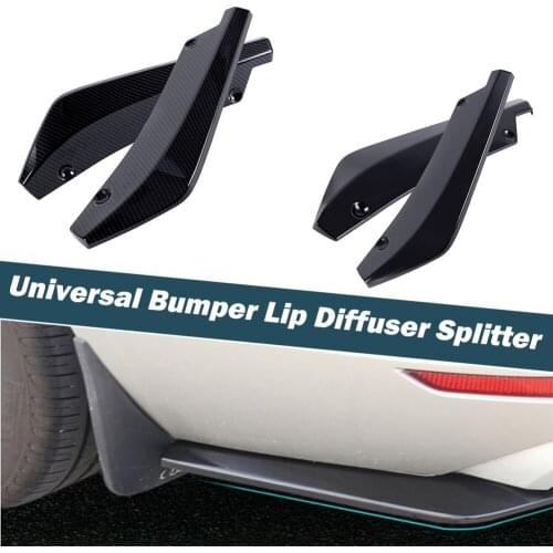 2pcs Universal Car Rear Bumper Carbon Fiber Lip Angle Splitters Diffuser Bumper Lip Diffuser Splitter Spoiler Scratch Protector
