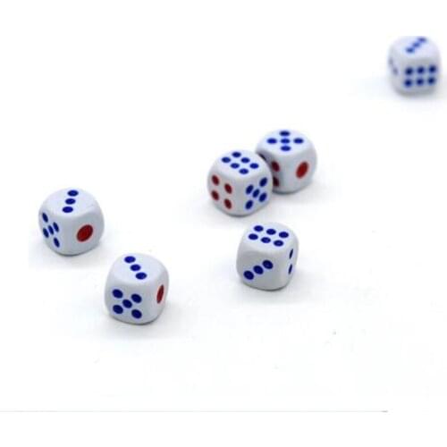 20pcs white dice set 12mm six-sided rounded opaque tweezers standard gambling game toys 2021