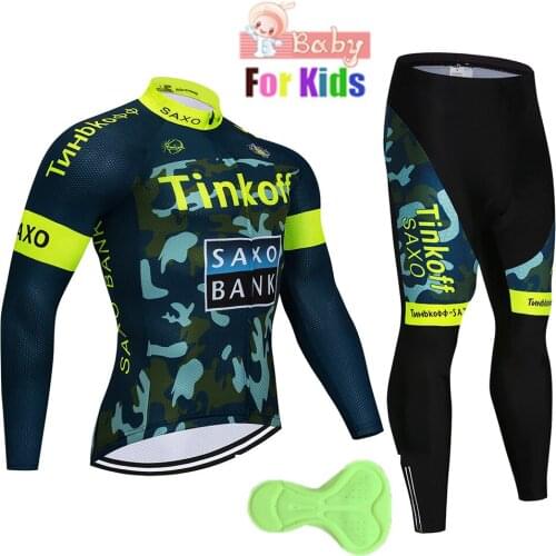 2018 Kids Spring Long Sleeve Baby Cycling Jersey Set /MTB Bike Wear Bicycle Clothes Mens 100% Polyester Cycling Clothing Winter