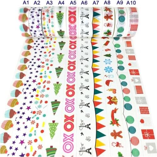 2018 Christmas gift Wrapping Masking Tapes for Decorative Christmas Washi Tape Set for Kids DIY Scrapbooking Christmas Tree Dec