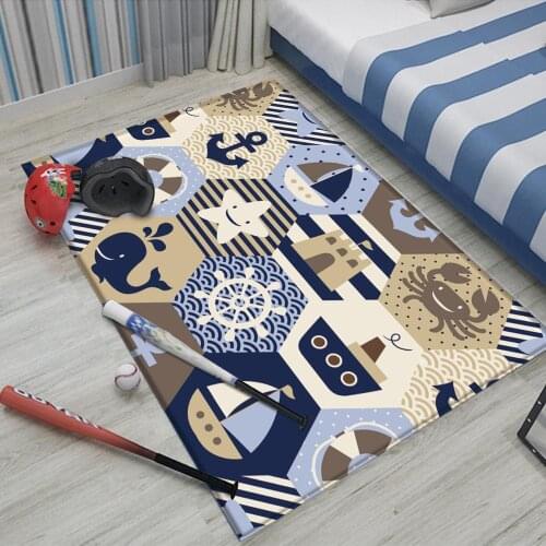 2020 Rich And Cute Star FerryPatterns Children Flannel Carpet Baby Hand Print Carpet Children Play Rectangular Carpet Baby Mat
