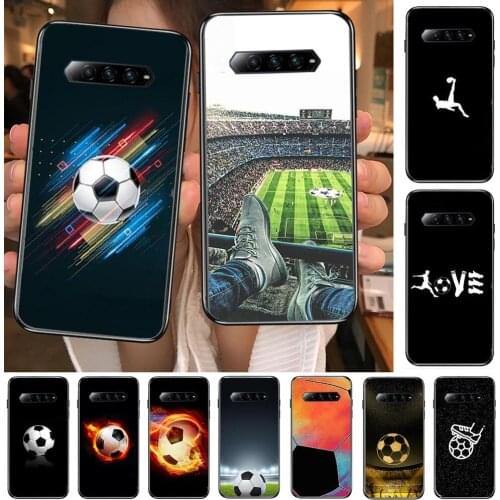 2021 football soccer black Silicone Anime Phone Case For xiaomi redmi Black Shark 4 Pro 2 3 3s Cases Helo Black Cover Silicone