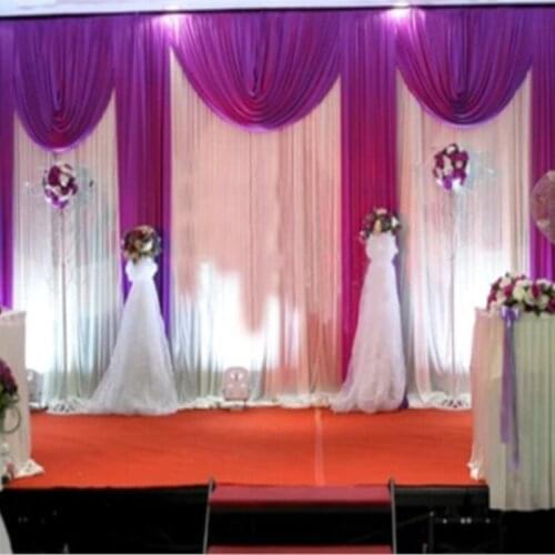 3m high x6m wide Wedding backdrop with swags event and party fabric beautiful wedding backdrop curtains