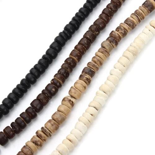 3 Strands Natural Wooden Beads 1cm Big Round Coconut Shell Bracelet Crafts Spacer Beads For DIY Handmade Jewelry Making Buddhism