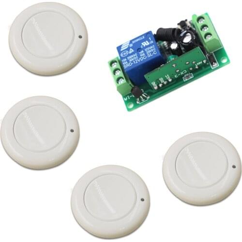 315Mhz Wireless Remote Control Switch DC 9V 12V 10A 1CH relay Receiver Module and 4 Transmitter 433 Mhz Remote Controls
