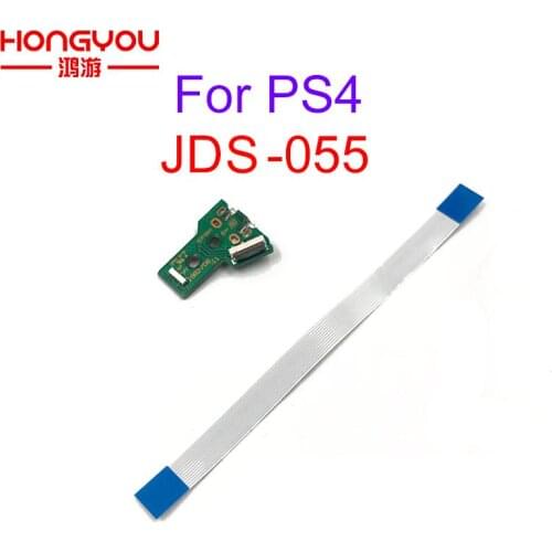 50pcs JDS 055 USB Charging Port Socket Board charger board with flex ribbon cable For PS4 PRO controller JDS-055 FJDS055 board
