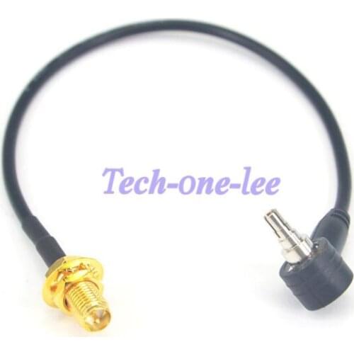 50 piece/lot RP SMA Female to CRC9 Male Right angle RF Connector RG174 Pigtail Cable 20cm