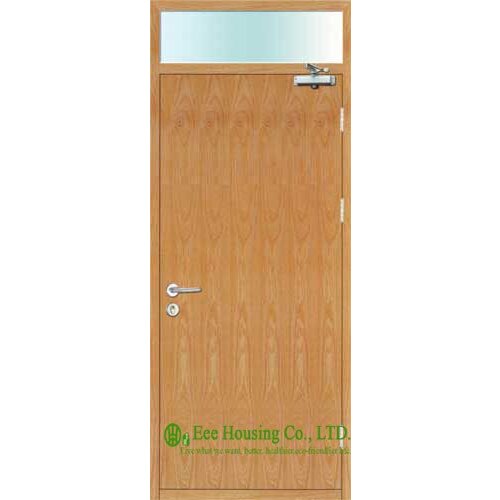 90 Minutes Single Leaf Wooden fire rated doors,With Fire Glass, Commercial Timber Fire Rated Wooden Doors For Projects