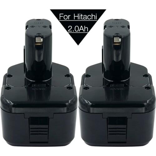 2Pack 2000mAh 12V 2.0Ah Rechargeable Battery for Hitachi EB1214S EB1220BL EB1212S EB1230X EB1233X WR12DMR CD4D DH15DV