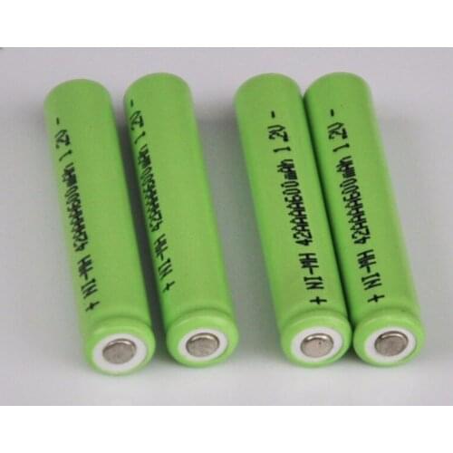 UNITEK 4PCS 1.2V AAAA rechargeable battery 600mah 4A ni-mh nimh cell for LED Laser pointer pen flashlight