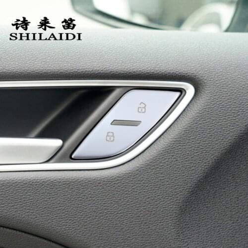 Car Styling Door Lock Switch Cental Locking Buttons protection Cover Stickers And decals Trim for Audi A3 8v S3 Auto Accessories