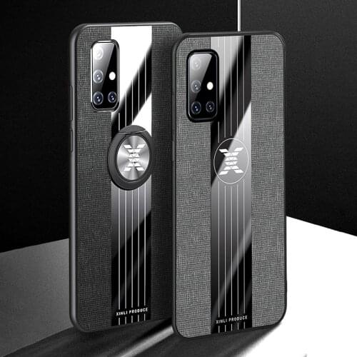 For Samsung A51 A71 A50 A70 A12 A42 A40 A90 Case For Samsung A10 A20 A30 A21 S Case Splicing Cloth Ultra Thin Ring Bracket Cover