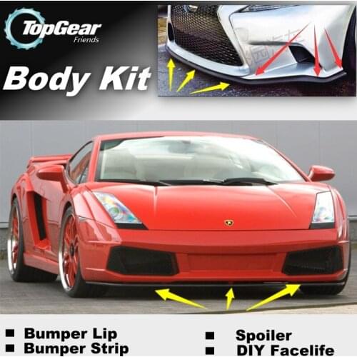 Bumper Lip Deflector Lips For Lamborghini All Models Front Spoiler Skirt For TopGear Friends Car View Tuning / Body Kit / Strip