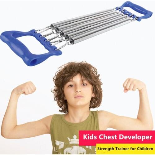 Kids Sports Toys 6-12 years Children Iron Springs Gym Bar Chest Developer Arm Strength Training Kindergarden Home Fitness Power